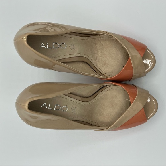 Women's Aldo High Heel Dress Shoe Cream / Beige and Coral US 7.5 - Picture 9 of 13